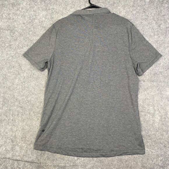 Lululemon Shirt Mens Gray Performance Golf Polo Stretch Short Sleeve Heather - Picture 7 of 10